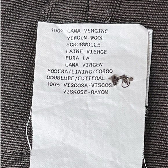 Armani Collezioni Pants Dark Brown Wide Leg Career Wool Trousers Dress Crepe - Picture 5 of 7